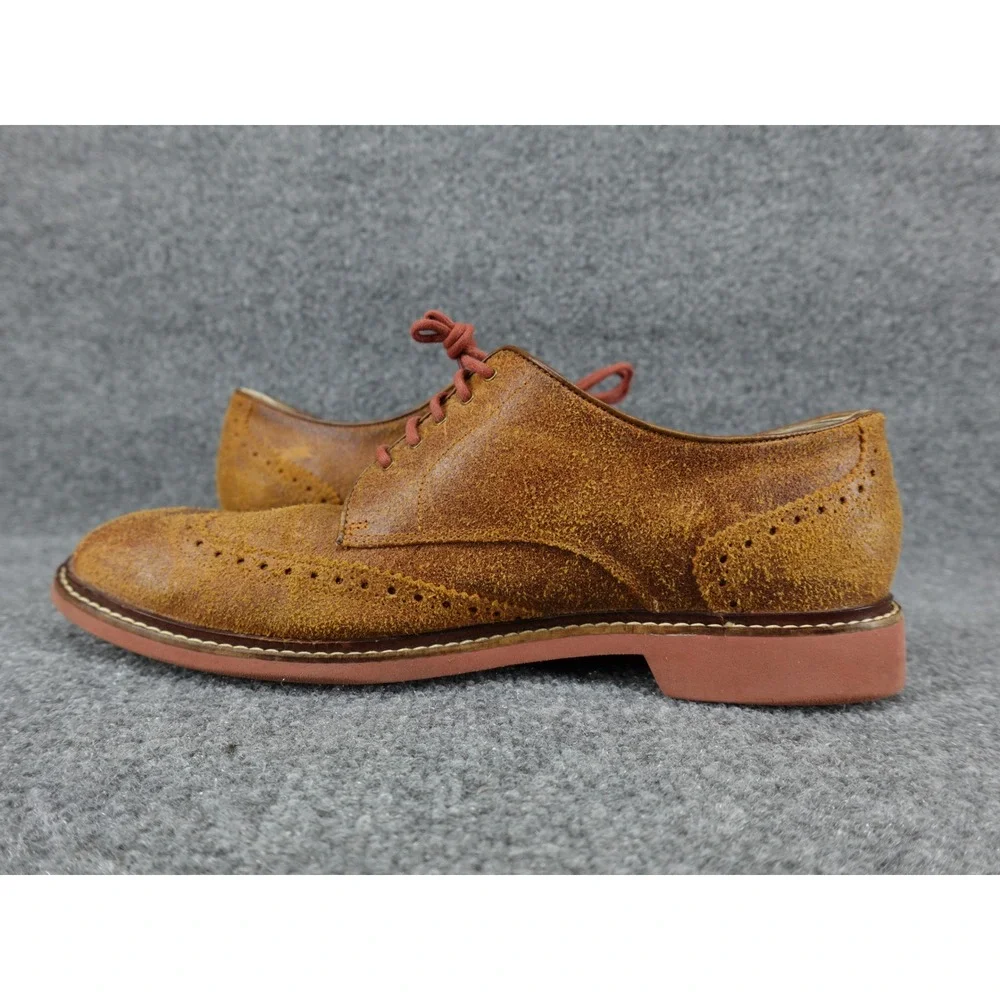 Cole‎ Haan Nike Air Wingtip Oxford Mens 11.5 Tan Suede Good Distressed Brogue